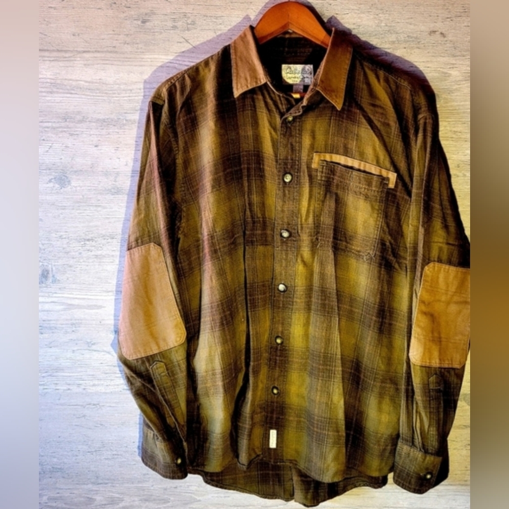 Cabela's Leather Detail Flannel Shirt